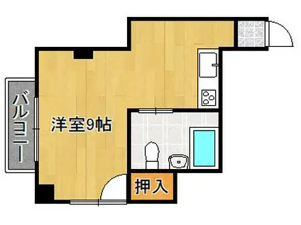 コーポラス旭(ワンルーム/4階)の間取り写真