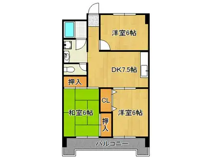 アネシス守恒(3DK/4階)の間取り写真