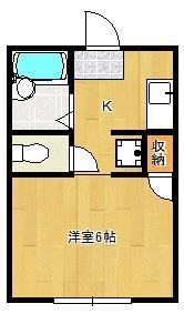 第二宮崎ハイツ(1K/2階)の間取り写真