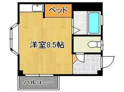 第2コーポあけみ(ワンルーム/4階)の間取り写真