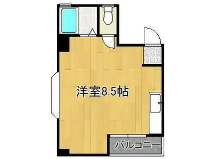 第2コーポあけみ(ワンルーム/4階)の間取り写真