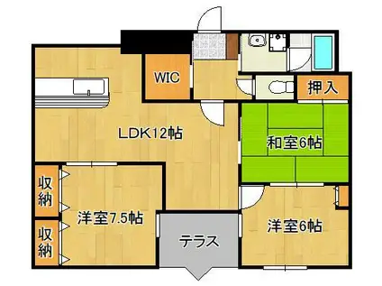 レイブリック東水町(3LDK/1階)の間取り写真