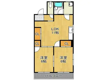 TKBLDⅡ(2LDK/1階)の間取り写真