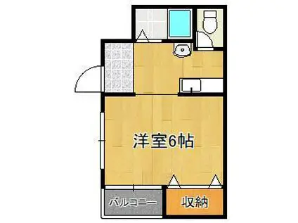 紫陽花館(ワンルーム/2階)の間取り写真