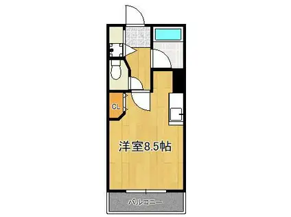 ウイングビル(ワンルーム/3階)の間取り写真