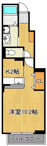 サニ-ヴィラ B(1K/1階)の間取り写真
