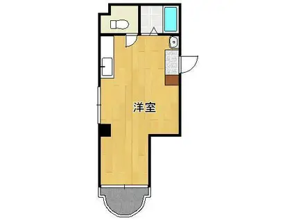 サンシティ城野(1K/5階)の間取り写真