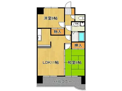 ブランペルル(2LDK/2階)の間取り写真