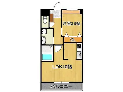 CALMハナ(1LDK/2階)の間取り写真