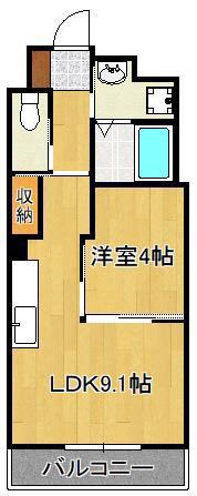 プランタン 伊崎(1LDK/3階)の間取り写真