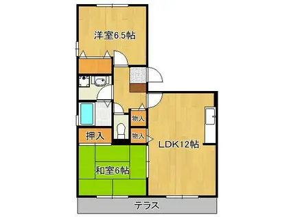 フロンティアS(2LDK/3階)の間取り写真