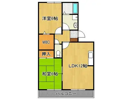 リベルテSⅡ(2LDK/2階)の間取り写真