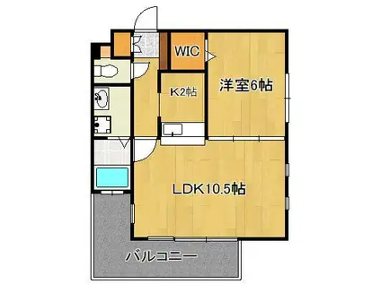 アーバンコート若園(2K/2階)の間取り写真