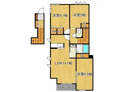 BELLE PUR(3LDK/2階)の間取り写真