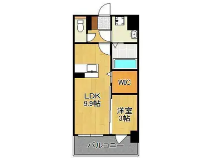 シエラ北方(1LDK/4階)の間取り写真
