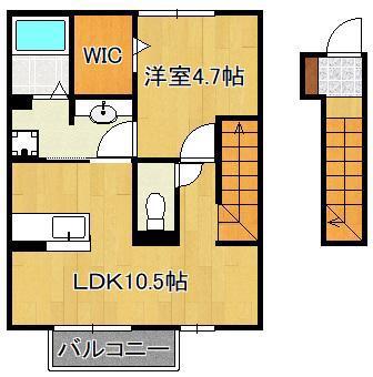 サンパール徳力(1LDK/2階)の間取り写真