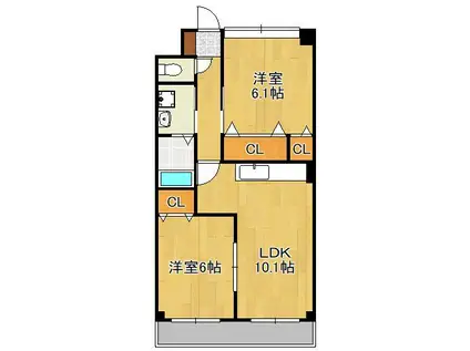 エトワールマサキ(2LDK/2階)の間取り写真