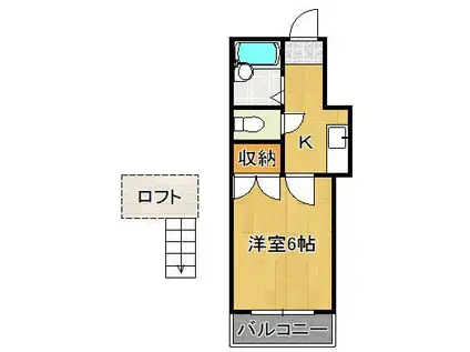 オアシス志井 A棟(1K/1階)の間取り写真