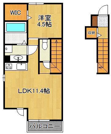 TADヴィラ(1LDK/2階)の間取り写真