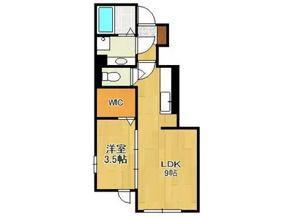 リーヴァ・ヴィラ ヴィラ(1LDK/1階)の間取り写真