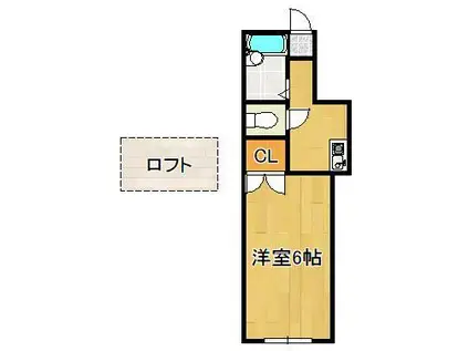 スリム志井駅前(1K/2階)の間取り写真