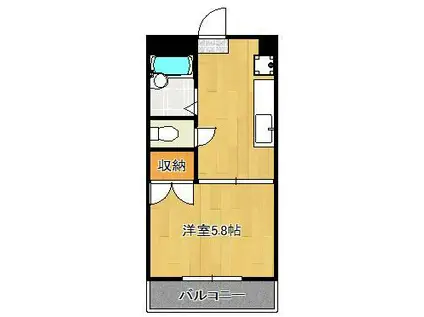 オークヴィラ小倉(1K/2階)の間取り写真