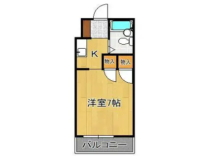 コーポ伊藤Ⅱ(ワンルーム/1階)の間取り写真