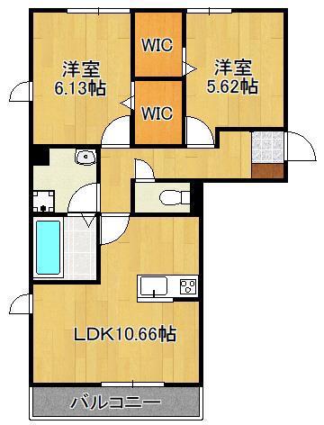 APPEARANCE JONO(2LDK/2階)の間取り写真