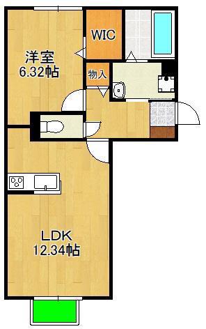 APPEARANCE JONO(1LDK/1階)の間取り写真