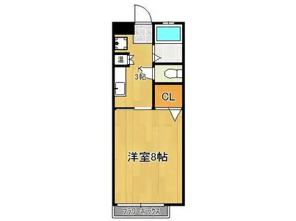 グランデ若園(1K/2階)の間取り写真