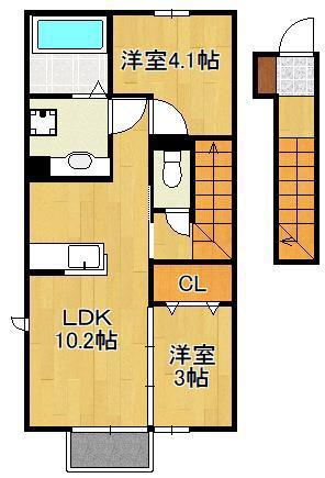 日豊本線 城野駅(ＪＲ) 徒歩8分 2階建 築6年(2LDK/2階)の間取り写真