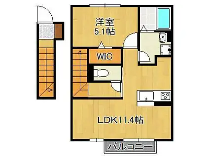 喜宝 JONO(1LDK/2階)の間取り写真