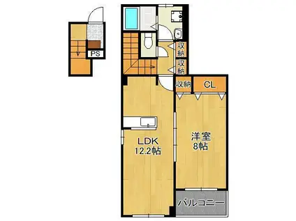 ヴィラルーチェA(1LDK/2階)の間取り写真