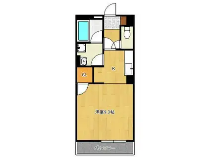 フェールブリエ企救丘(ワンルーム/1階)の間取り写真