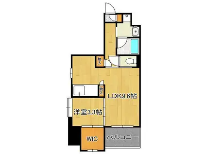 アミュゼ城野(1LDK/4階)の間取り写真