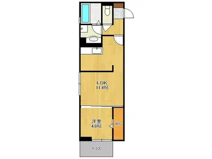 RECIENTE サウス(1LDK/1階)の間取り写真