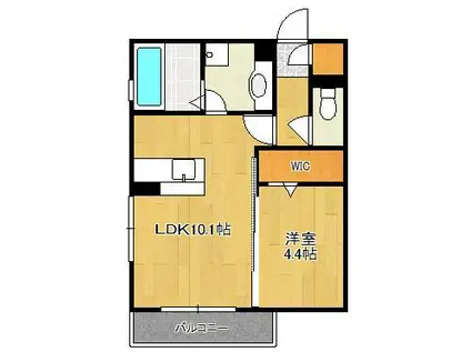 RECIENTE サウス(1LDK/2階)の間取り写真