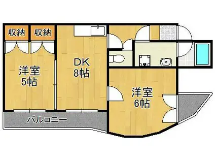 アネックスビル(2DK/3階)の間取り写真