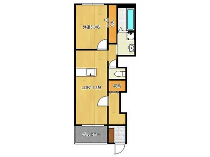 レクエルド守恒(1LDK/1階)の間取り写真