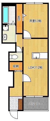 レクエルド守恒(1LDK/1階)の間取り写真