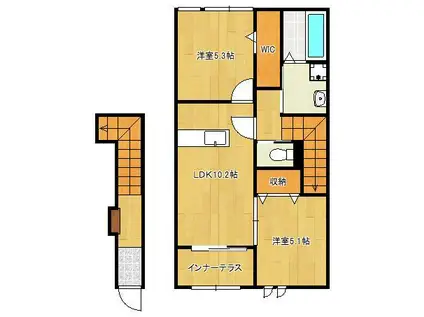 レクエルド守恒(2LDK/2階)の間取り写真