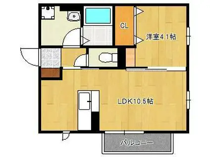 トレス若園館(1LDK/1階)の間取り写真
