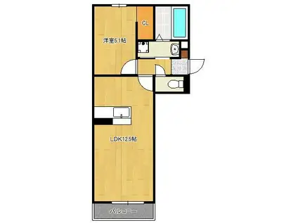 セジュール横代(1LDK/2階)の間取り写真