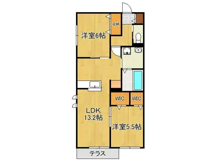 RESIDENZ小倉南(2LDK/1階)の間取り写真