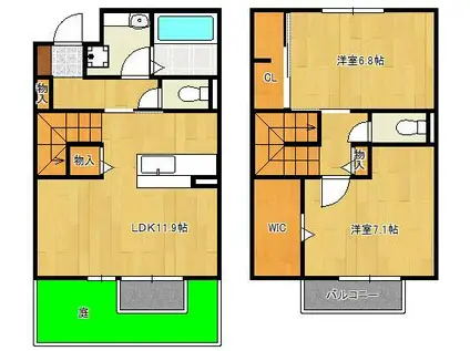 D-ROOM守恒 A棟(2LDK/1階)の間取り写真