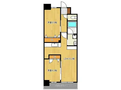 コンダクトレジデンスJONO(2LDK/5階)の間取り写真