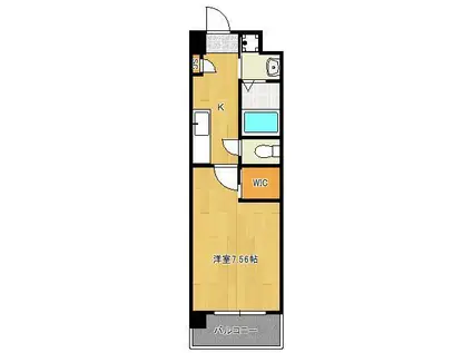 ハイネス徳力(1K/6階)の間取り写真