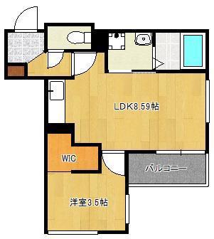 CRECIA守恒(1LDK/3階)の間取り写真