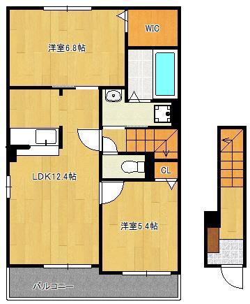 北九州高速鉄道 徳力嵐山口駅 徒歩13分 2階建 築2年(2LDK/2階)の間取り写真