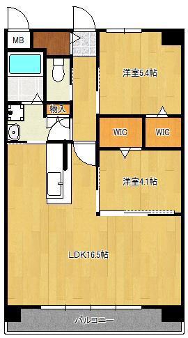LAND AXIS(2LDK/4階)の間取り写真